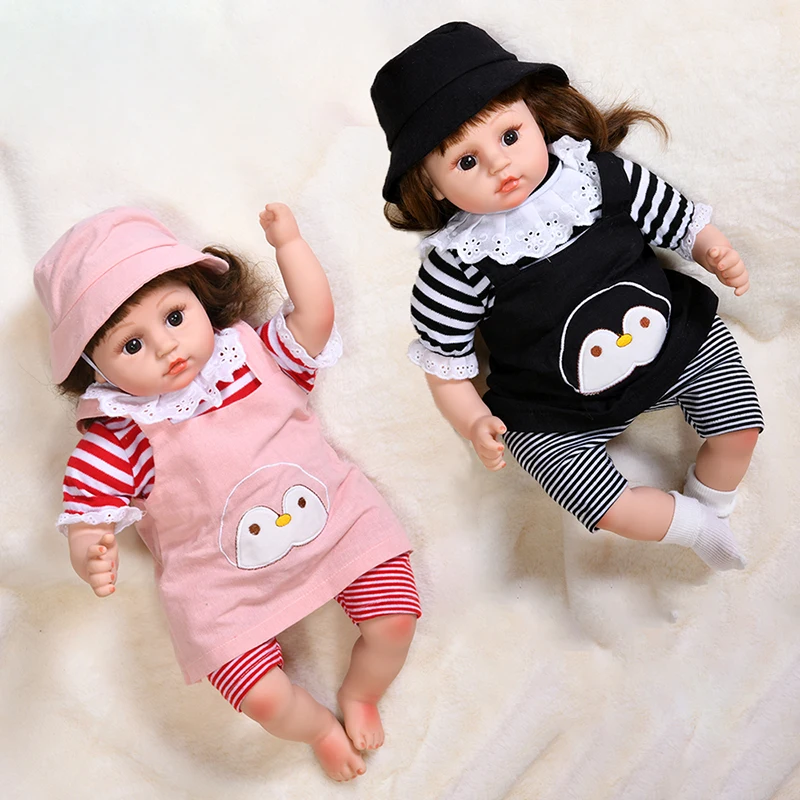 

45CM Reborn Baby Dolls Silicone Toys For Girls Lifelike Laughing Cring Bebe Reborn Toddler Doll Toy Soft Dolls For Birthday Gift