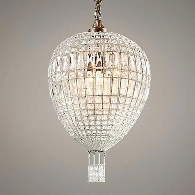 

American luxury crystal pendant lights loft indoor home decorative light in baby's room bedroom french balloon suspension lights