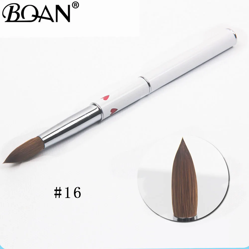 size 16 BQAN 1 шт.#8#10#12#14#16#18#20 колинский Соболь акрил#10 кисть для дизайна ногтей УФ-гель Кисть-ручка для резьбы жидкий порошок DIY Рисунок ногтей - Color: size 16