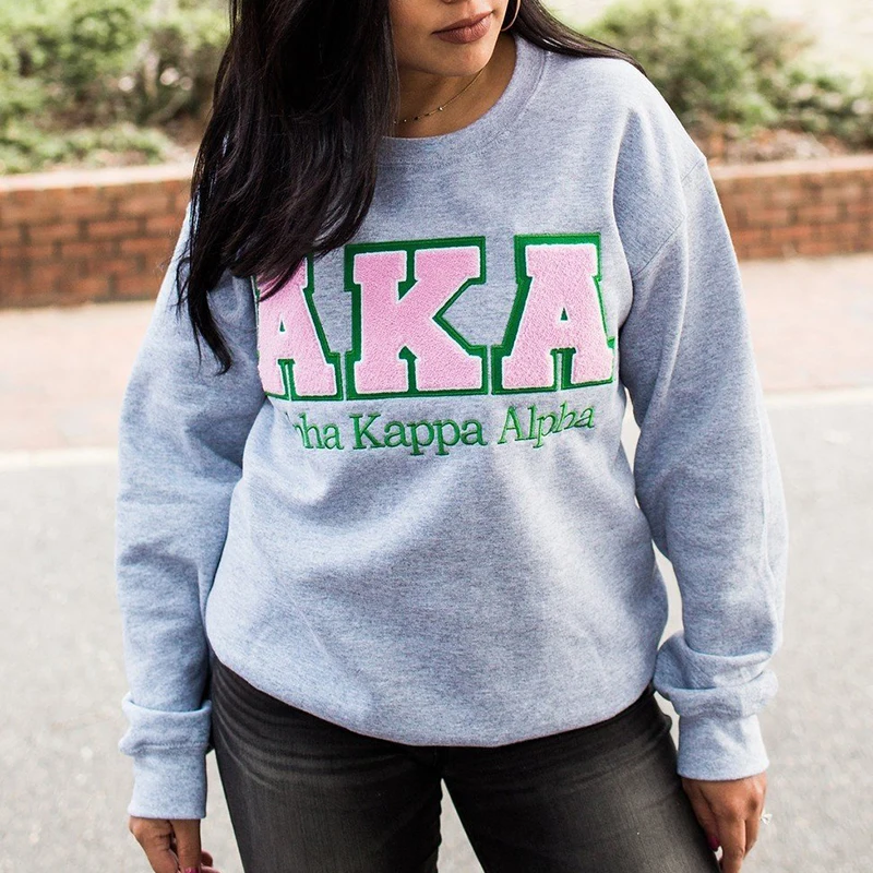 

pink green Temperament Fashion Printed Round Neck Pullover Sweatshirt