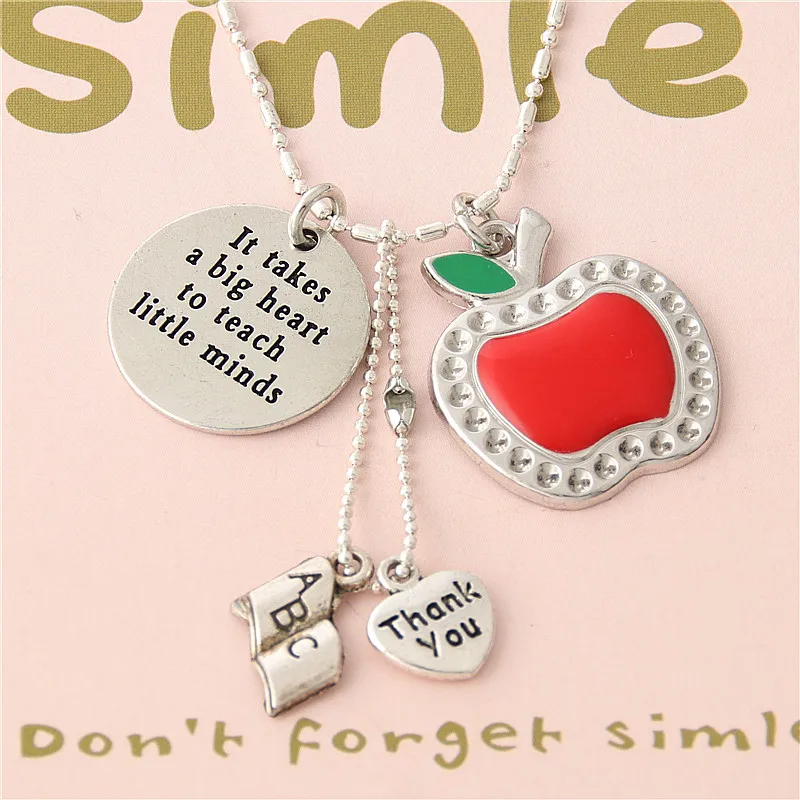 1 шт. очаровательные ожерелья с сердечком и красным яблоком подарок на День