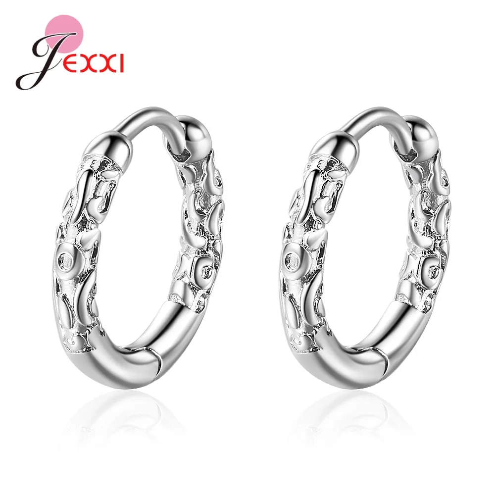 

925 Sterling Silver Simple Lovely Girl's Huggies Silver & Black Hoops Earrings Boho Classic Minimal Charming Earrings Hoops