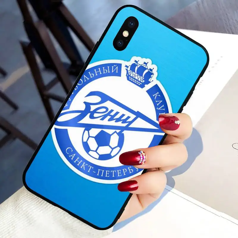 

FC Football Zenit Phone Case For Black-Iphone 5 5s se 6 6s 7 8 11 12 X Xs Xr Pro Plus Max Mini Cover