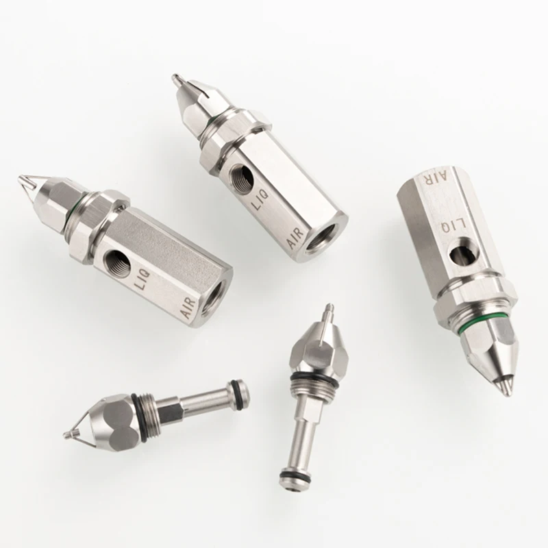 

Ultrasonic Nozzle Air Atomizer Nozzle Dry Fog Super Fine Mist Air Atomizing Nozzle 304 Stainless Steel Dust Removal Nozzle