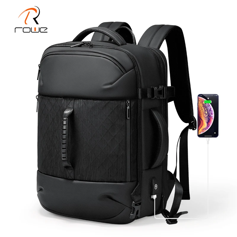 

Rowe men Large Capacity Expandable Backpack Multifunctional Waterproof USB Charging Bag for Business Travel 17 Inch Laptop Bag