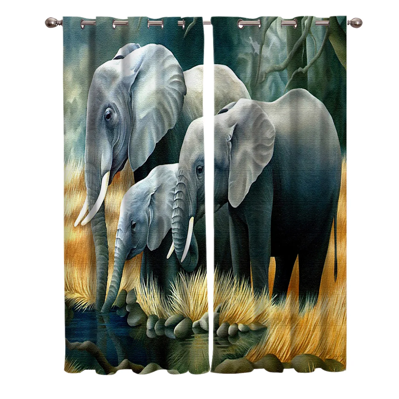 Африканский индийский слон оконные шторы занавески для гостиной декоративные
