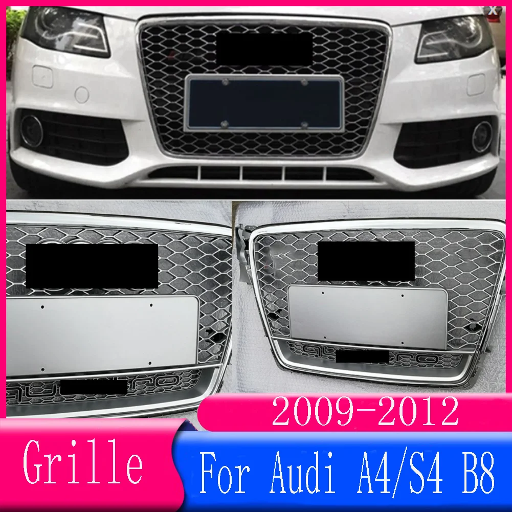 

For Audi A4/S4 B8 2009 2010 2011 2012 Car Accessory Front Bumper Grille Centre Panel Styling Upper Grill (for RS4 style)