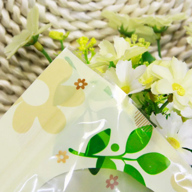 10 шт. прозрачные пакеты на молнии с принтом листьев | Дом и сад