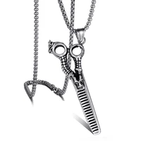 european and american fashion temperament mens dragon scissors pendant stainless steel necklace