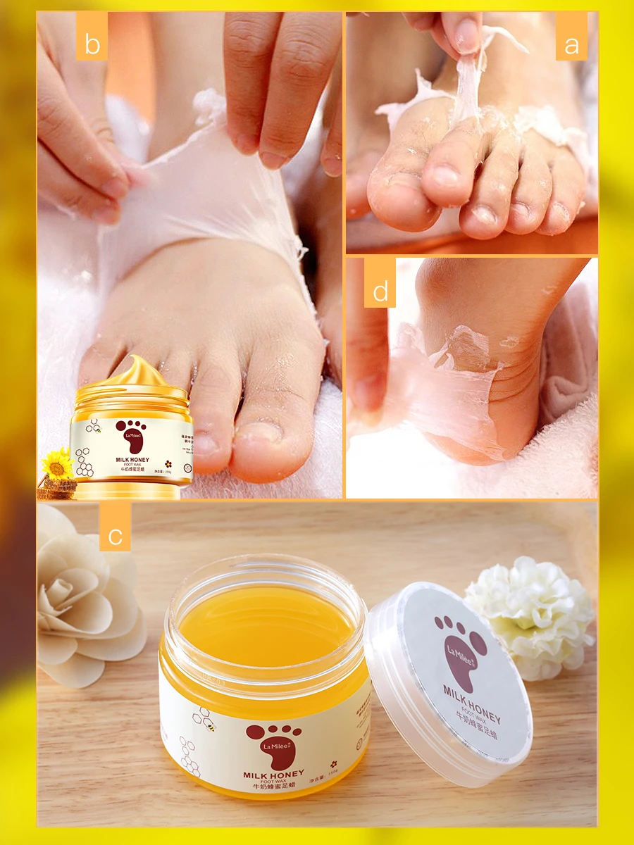 Мед молоко восковая маска для ног увлажняющая питающая отбеливающая