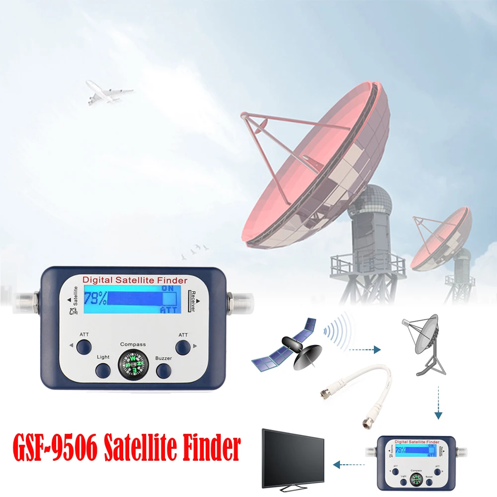 GSF-9506 Универсальный цифровой спутниковый ТВ Satfinder с ЖК-дисплеем спутниковый искатель измеритель сигнала тестер Мини Антенна экран дисплей для ТВ