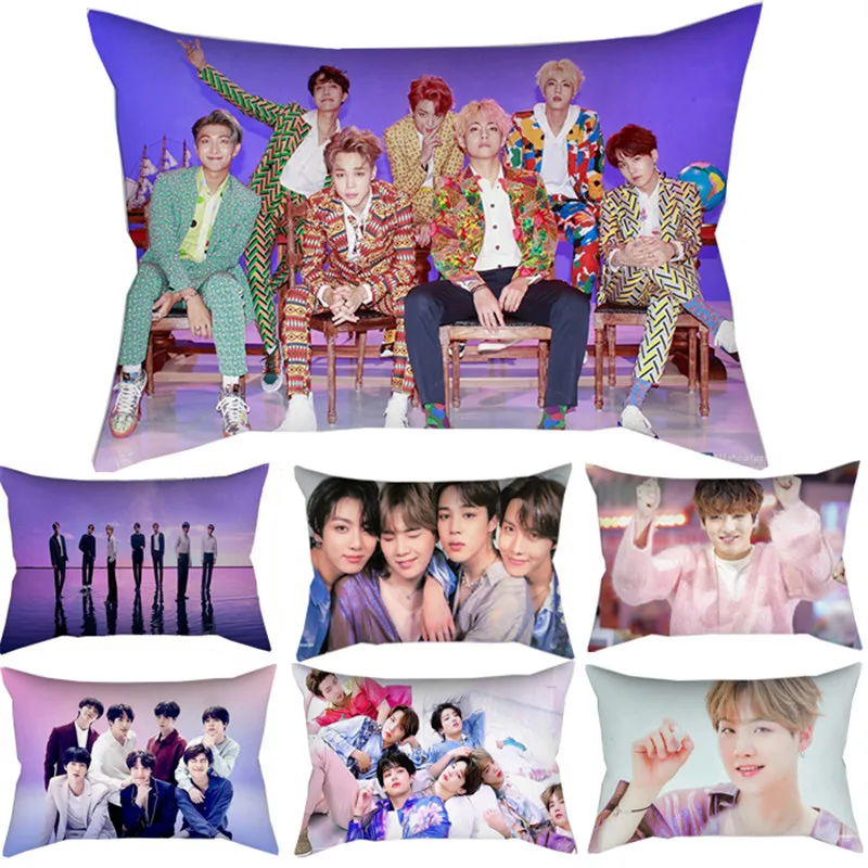 

50*30CM No pillow core Kpop Cushion Throw Bedding Love Yourself K-pop Home Bangtan Boys BT-21 Square One Side Pillowcase