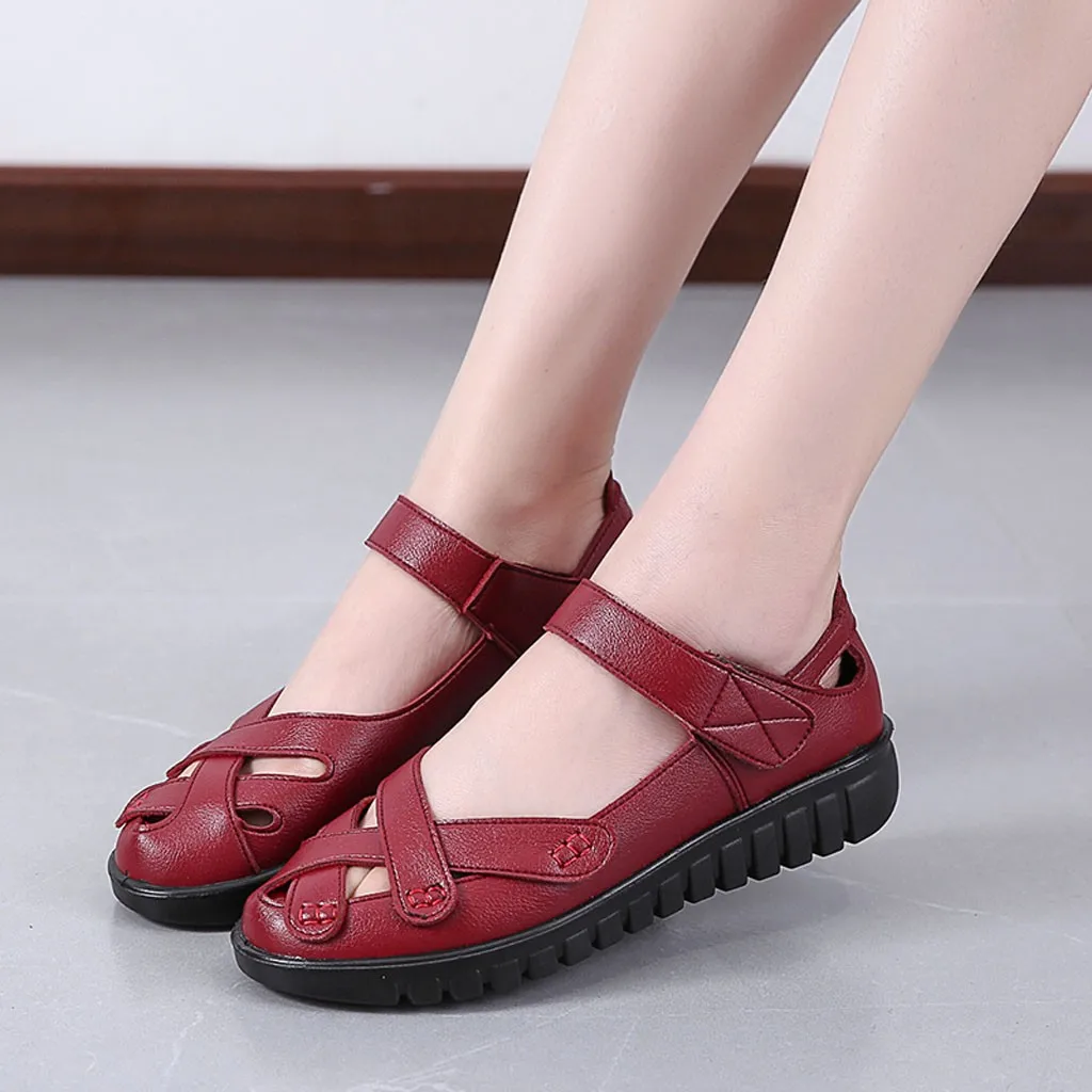 Женские мягкие сандалии на танкетке Нескользящие открытые обувь в римском стиле