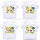 Футболка детская с изображением покемона, для мальчиков и девочек, с цифровым принтом