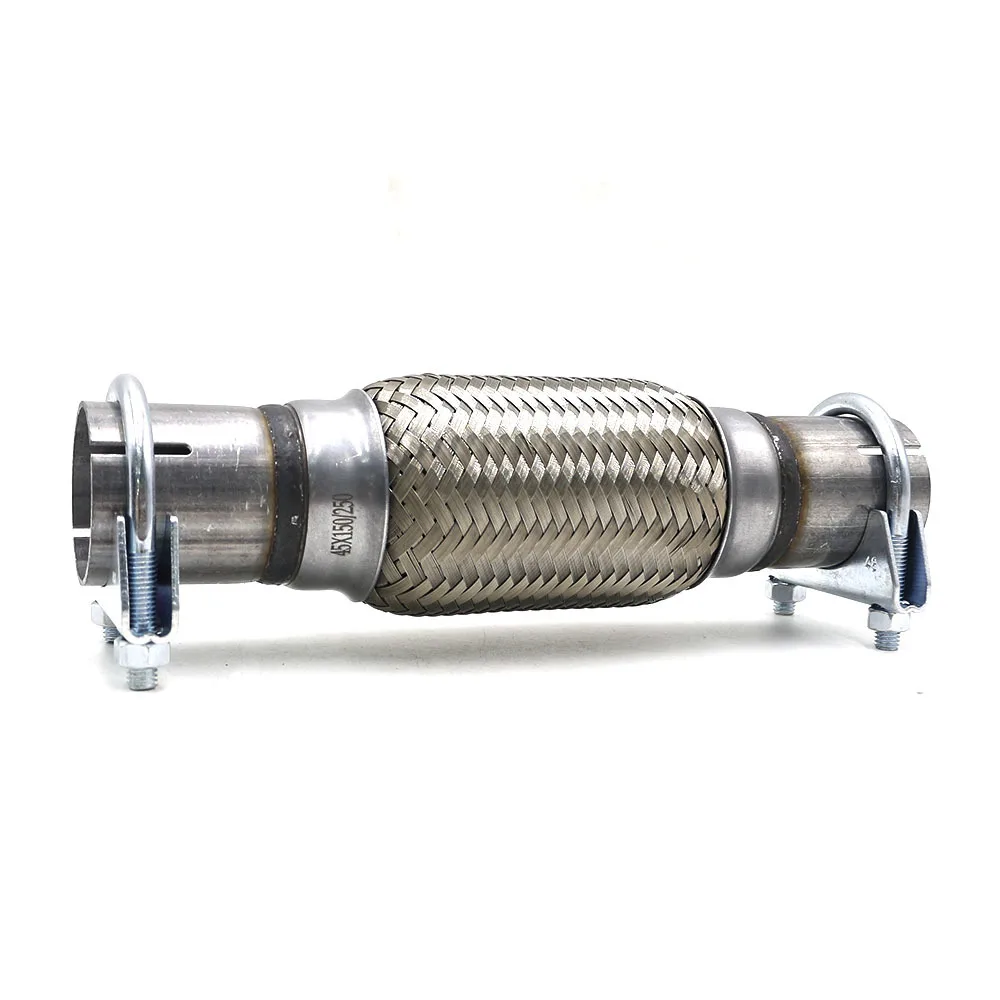 CNSPEED 1,7" x 6" x 1" из нержавеющей стали, автомобильная выхлопная гибкая труба, Сильфон, двойной Коннектор с оплеткой, пульсация, серебристый с кронштейном YC101190
