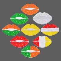 colorful lips kiss size3 3x5 2cm badge embroidered applique sewing iron on patch badges clothes garment apparel accessories