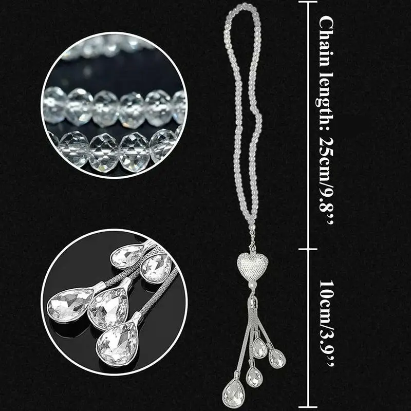 

Multi Car Rearview Mirror Crystal Pendant Heart Shape Colorful Aerosphere Hanging Ornament With Gift Ornament Hanging H9W8
