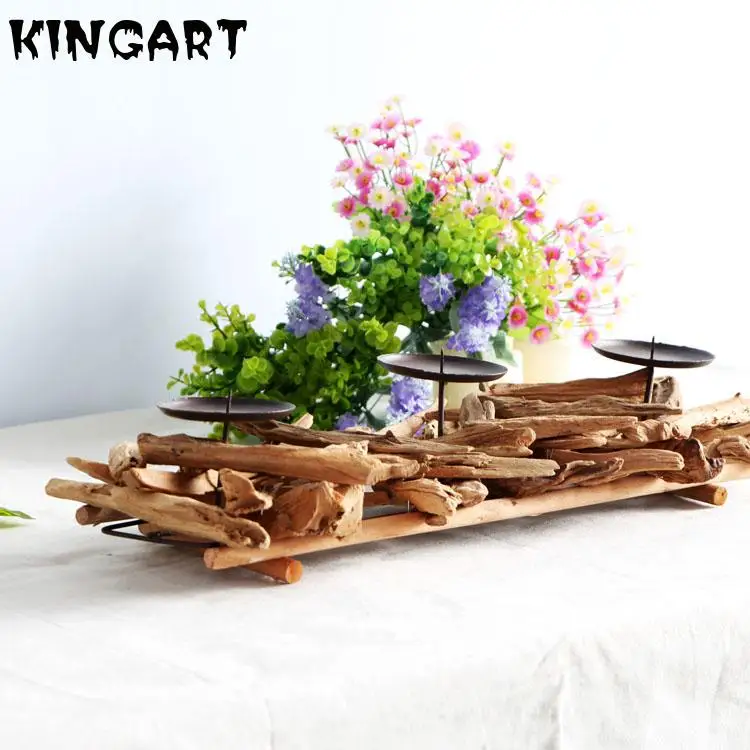 Подсвечник под старину древесины свечи для домашнего декора держатель держащих