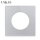 UNKAS комбинация без необходимости, одиночная серая панель из закаленного стекла, серые модули, подходящие сделай сам для настенного выключателя розетки