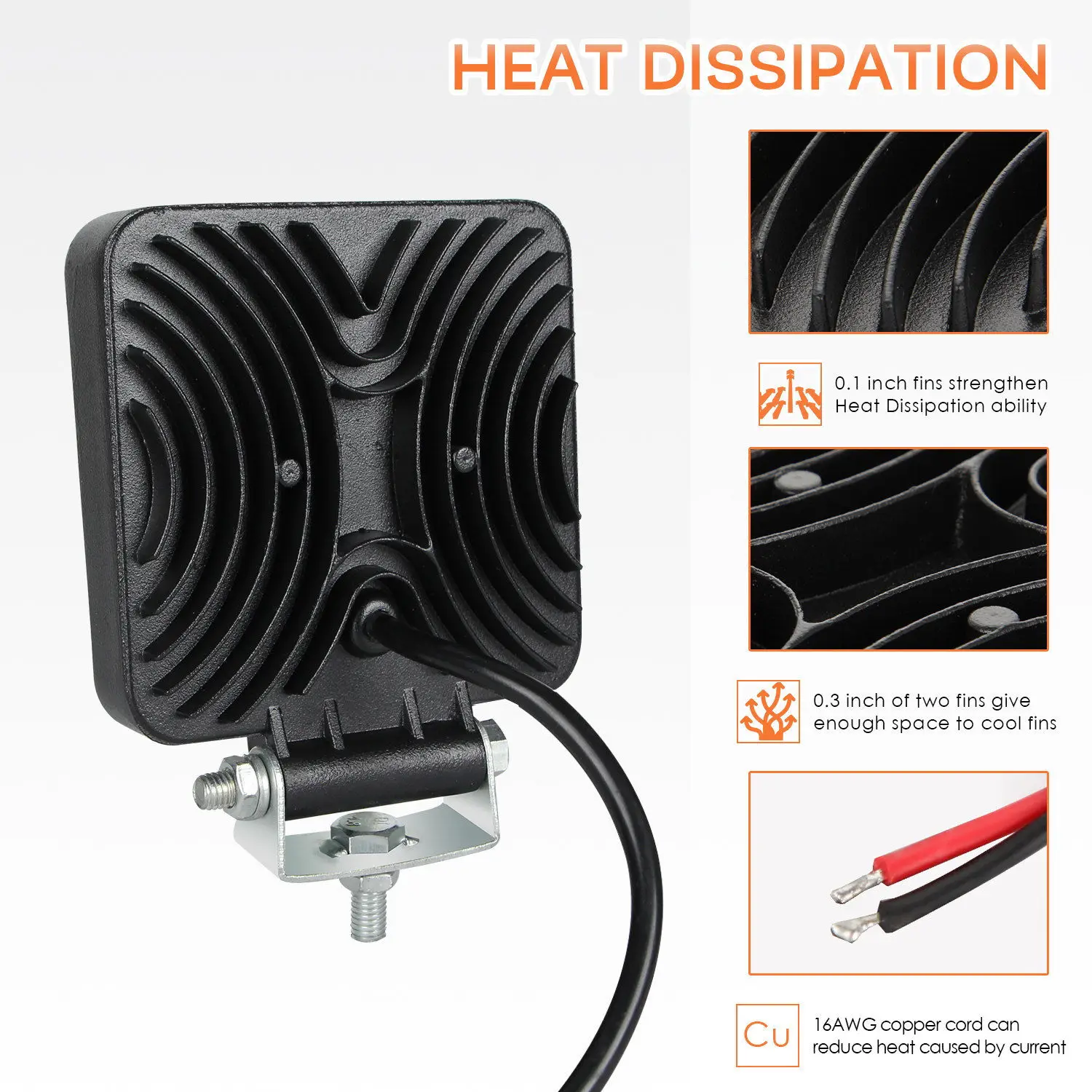 

Aluminum alloy LED Work Light Spotlight 126W 6000K Replacement SUV Driving