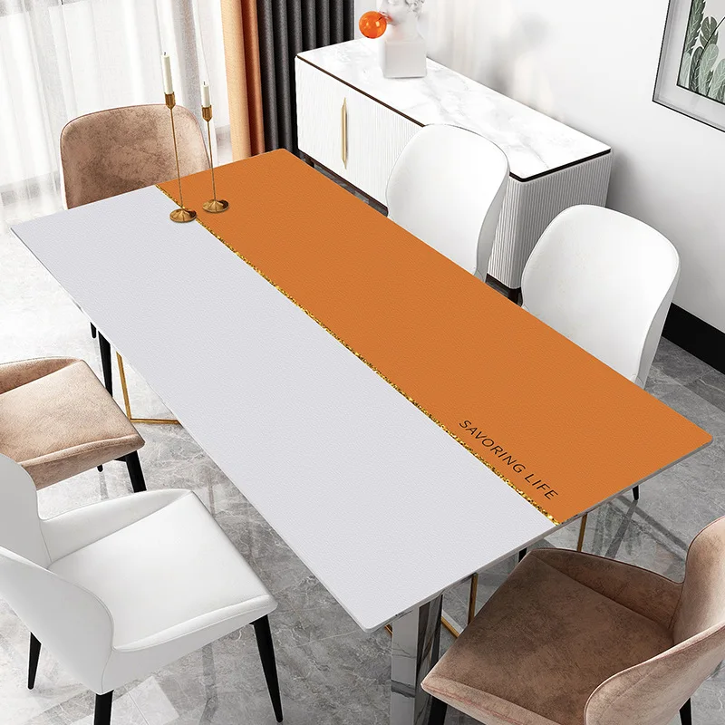 Скатерть из ПУ кожи в стиле пэчворк водонепроницаемая и маслостойкая