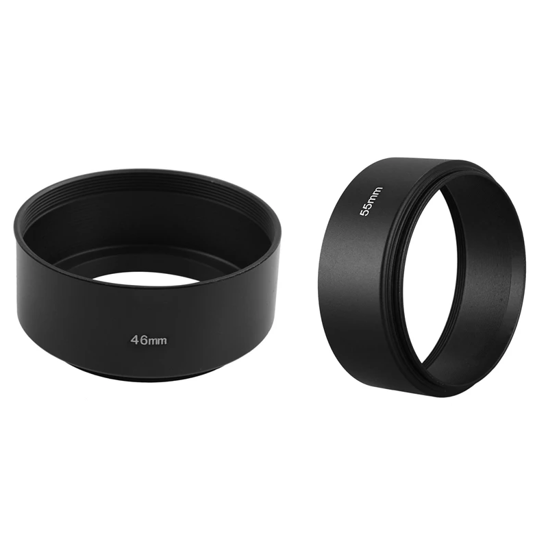 

2X 55Mm/46Mm Mount Standard Metal Lens Hood For Canon Nikon Pentax Sony Olympus