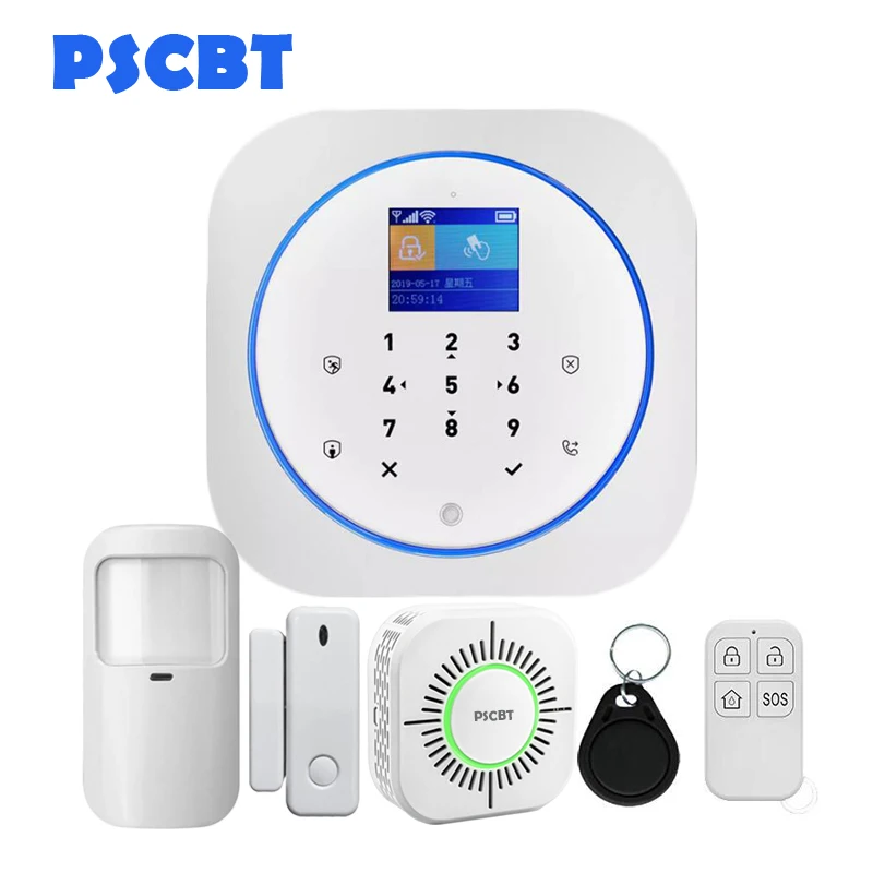 Kit 11 PS12 Tuya домашняя охранная Wi-Fi сигнализация GSM SIM карта телефон дозвон приложение дистанционное управление 11 видов языков вор охранная сигнализация - Color: Kit 11
