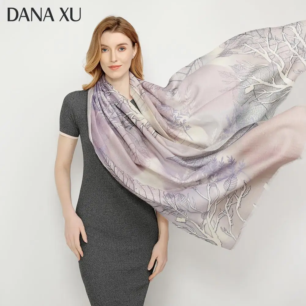 Женские кашемировые шарфы зимние теплые мягкие шали из пашмины шерстяные