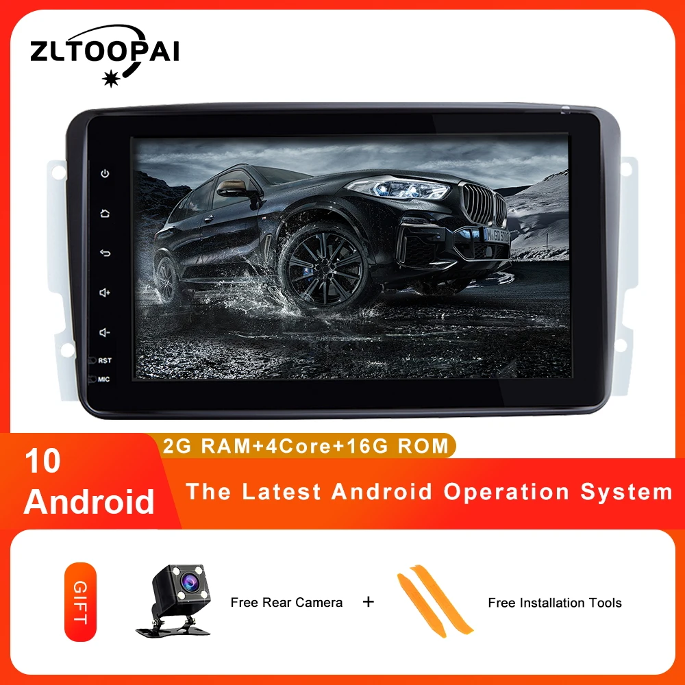 Автомобильный мультимедийный плеер ZLTOOPAI 2 Din радио GPS Android 10 для Mercedes Benz CLK W209 Vito W639