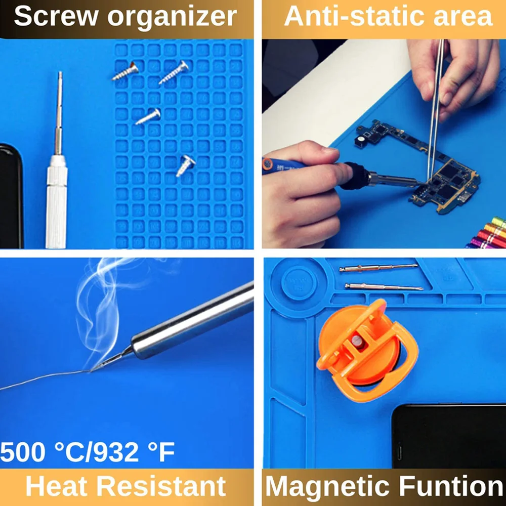 Теплоизоляционный рабочий коврик ESD с магнитным пазом термостойкий