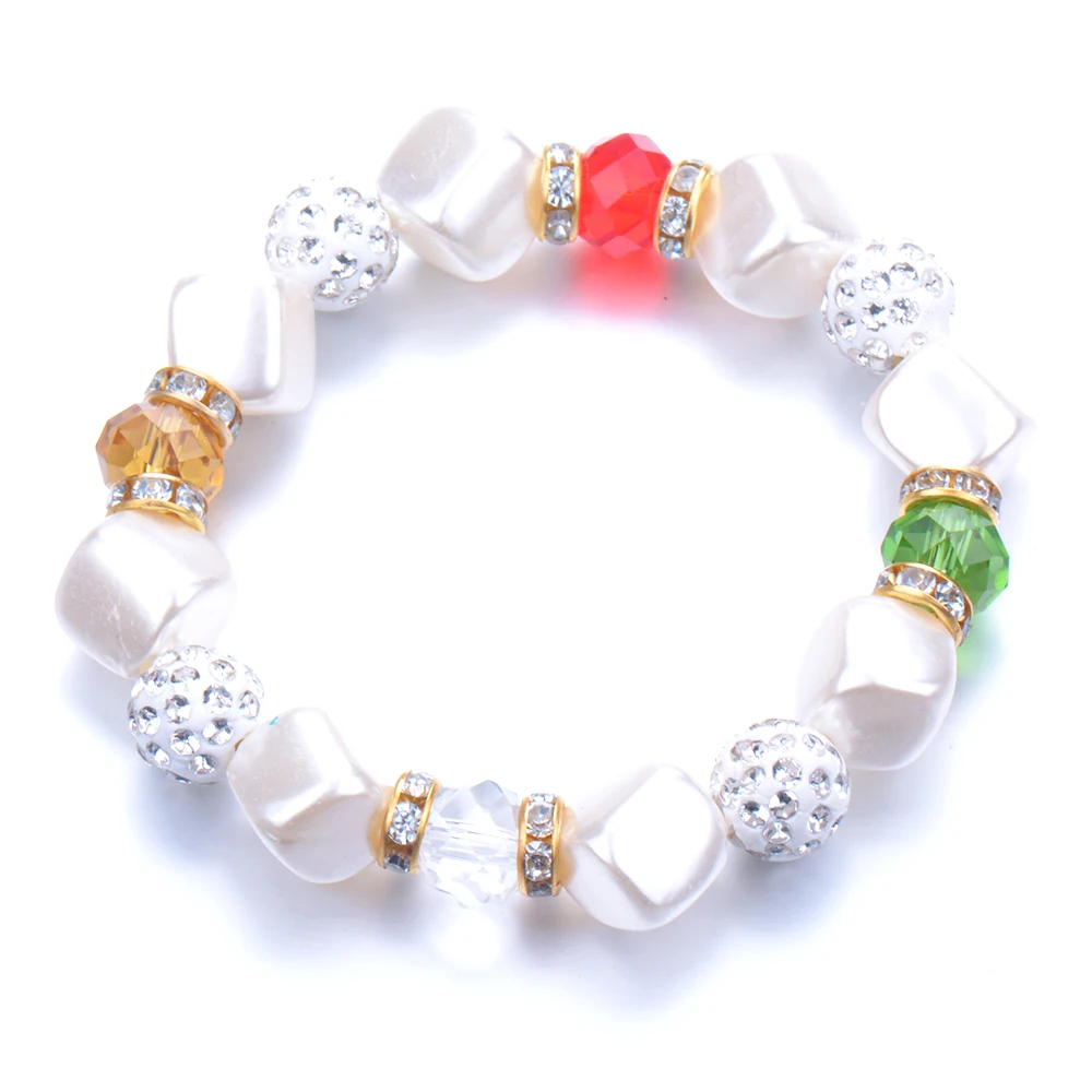 10 шт./лот разноцветные стеклянные бусины браслеты из натурального пресноводного