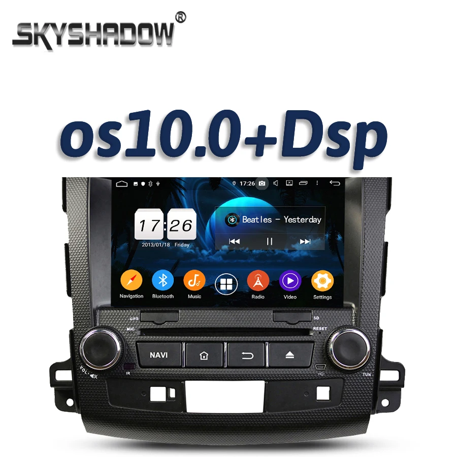720P DSP IPS для MITSUBISHI Outlander 2006-2012 Android 10 2 Гб 16 четырехъядерный автомобильный DVD-плеер GPS