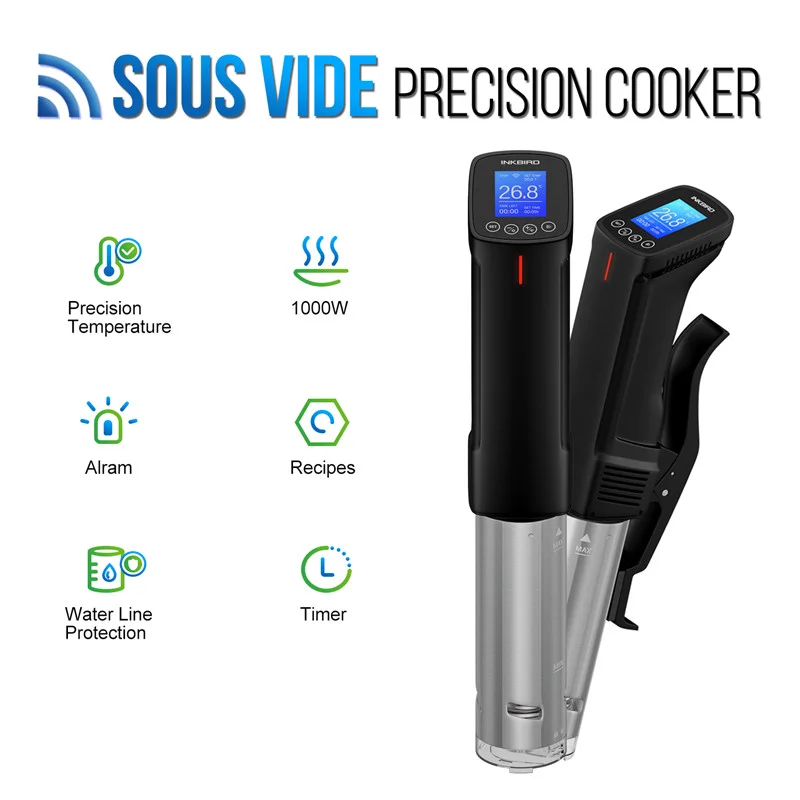 

Sous Vide WI-FI Culinary Cooker 1000W Precise Temperature&Timer,Stainless Steel Thermal Immersion Circulator for Kitchen