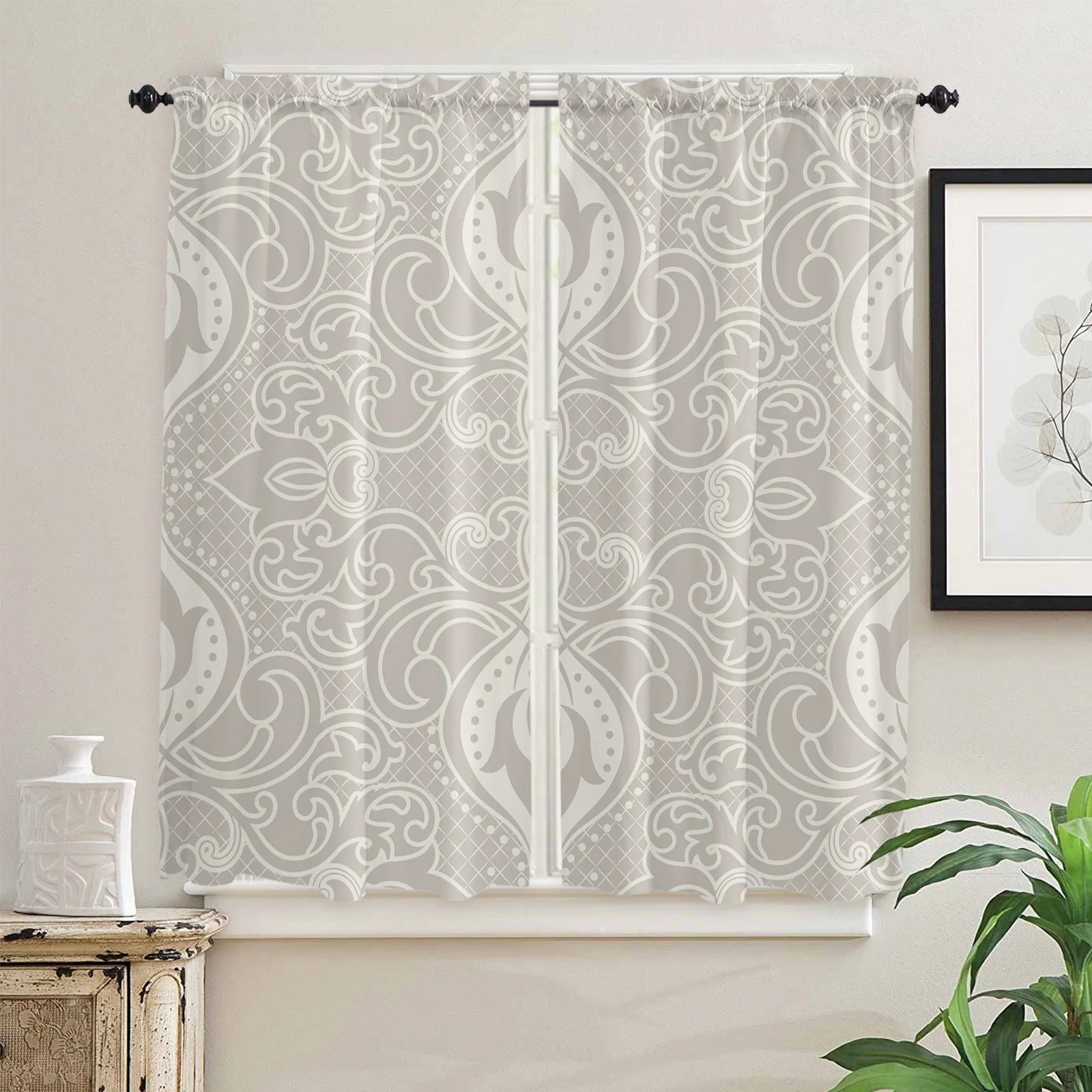 Художественные бежевые Цветочные барокко ретро шторы для гостиной спальни кухни