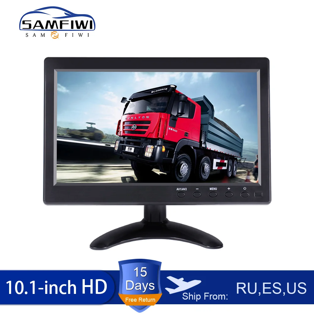 10.1 inch HD Car monitor Computer Reverse Image Flip 2 Channel Input Security Monitor With BNC/AVI/VGA/HDMI 12-24V | Автомобили и