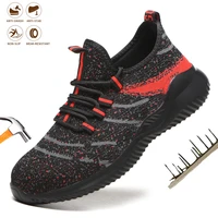 steel toe cap safety shoes for men lightweight indestructible work safety boots anti smash outdoor breathable comfort sneakers