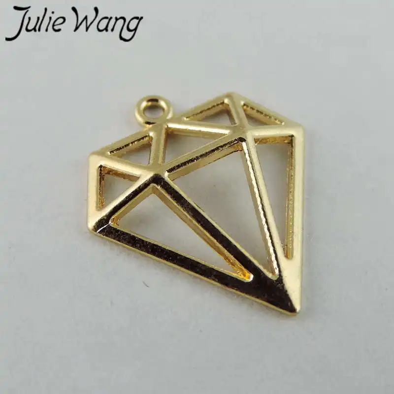 Julie Wang 40 шт. полые треугольные Подвески KC золотого цвета геометрические подвески