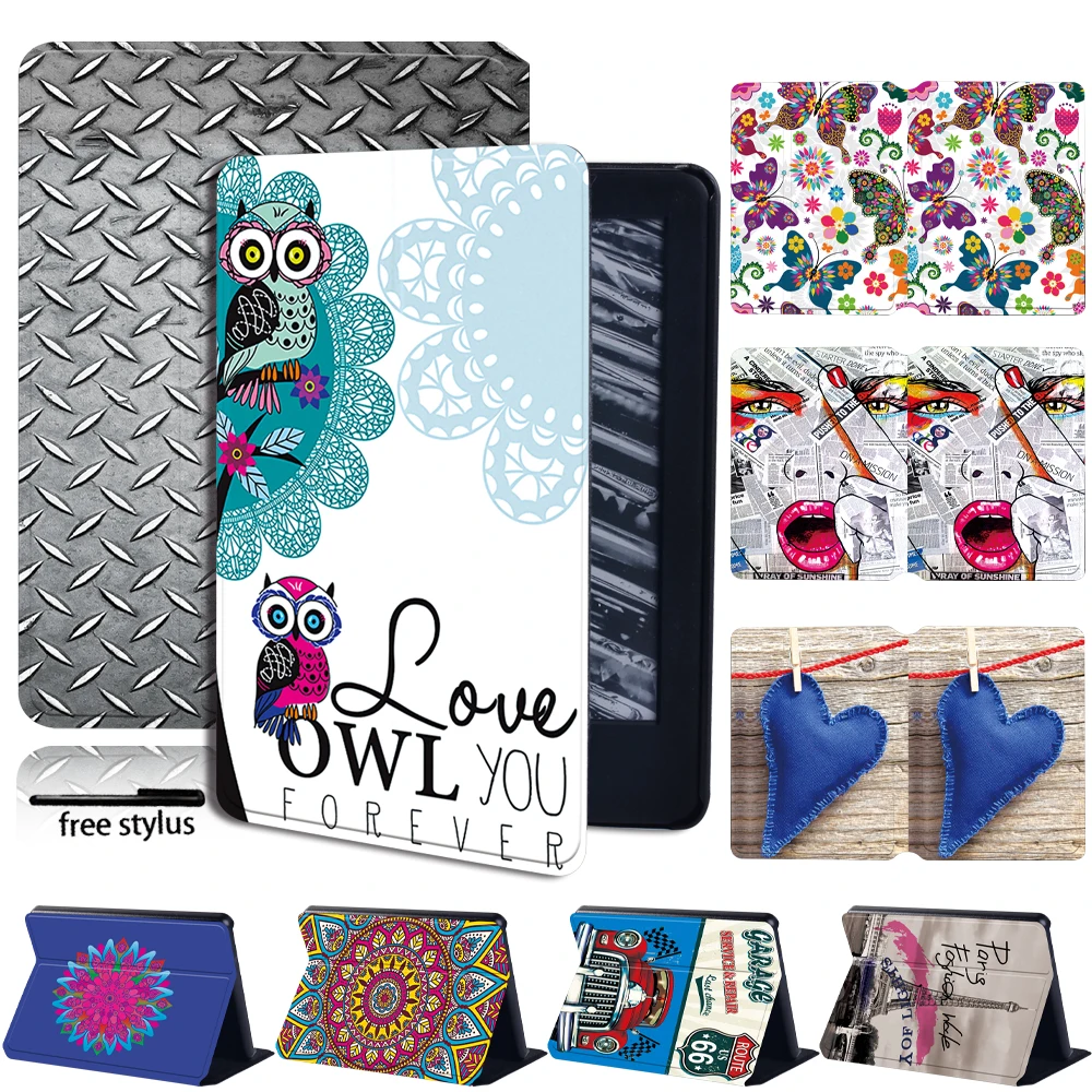 

Flip Lightweight Case For Amazon Kindle 8th/10th Paperwhite 1/2/3/4 Shockproof Tablet Case Protective Shell +Free Pen