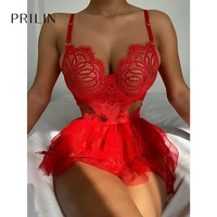 prilin women sexy lingerie set lace push up gather bra g string panties garter transparent erotic temptation defined%c2%a0waist