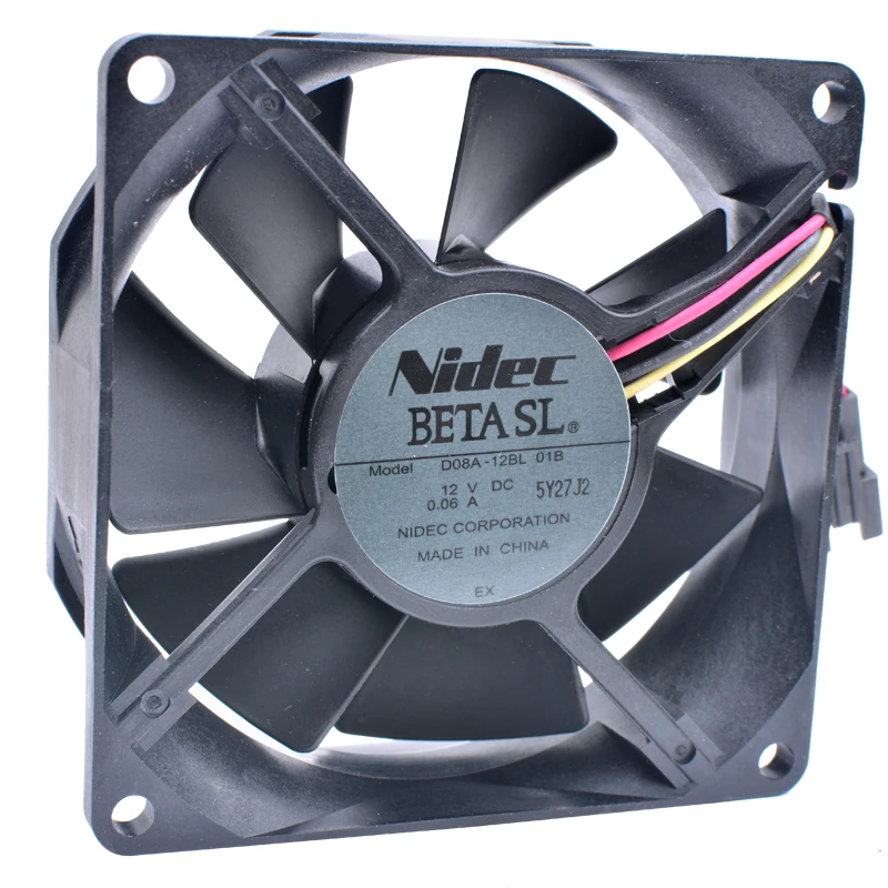 

New Nidec d08a-12bl 8cm 8025 12V 0.06a ultra silent TV chassis cooling fan