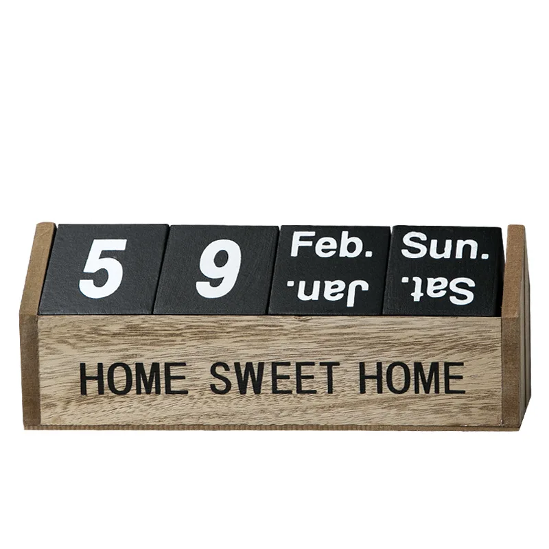 

Nordic wine cabinet room bedroom decoration furnishings wooden calendar date desktop small decorations creative home furnishing