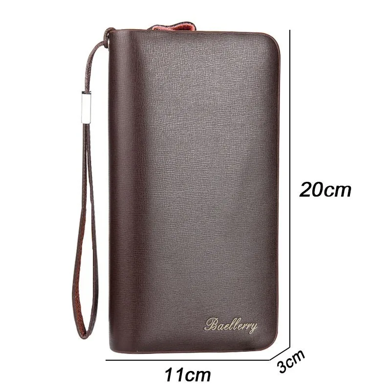 Бумажник для мужчин Baellerry кожаный бумажник на двойной молнии новый роскошный