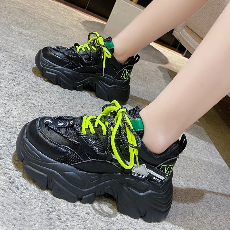 

Роскошные женские кроссовки, осенняя женская обувь на массивной подошве, Модная белая спортивная обувь на платформе, женская обувь, теннисн...