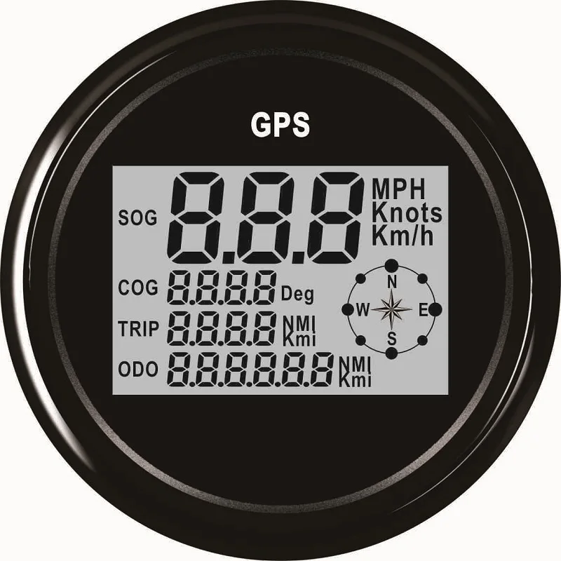 BN 85 мм Цифровой gps Спидометр Одометр датчик для авто грузовик морской 9-32 В с красной подсветкой показывает SOG COG TRIP ODO - Цвет: BN