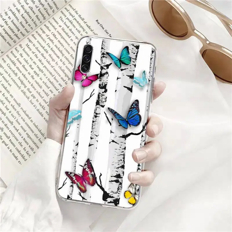 

Butterfly cute color Phone Case Transparent for Samsung A71 S9 10 20 HUAWEI p30 40 honor 10i 8x xiaomi note 8 Pro 10t 11