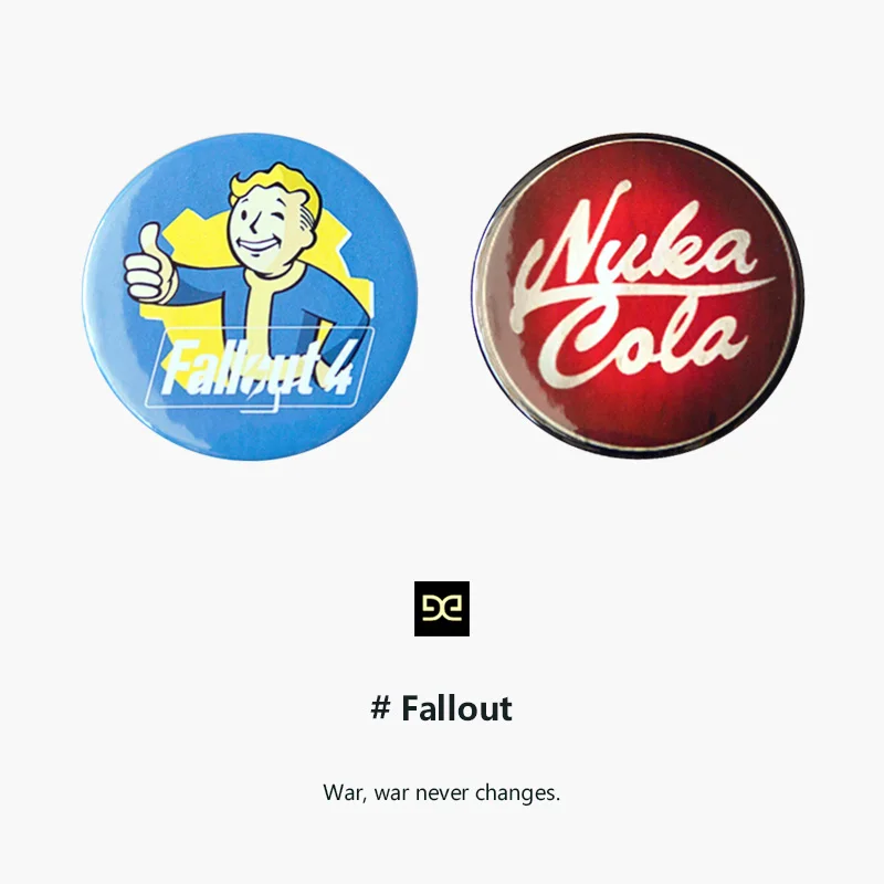 Детский значок Fallout 4 броши булавки в форме веера для рюкзака шапки подарок на