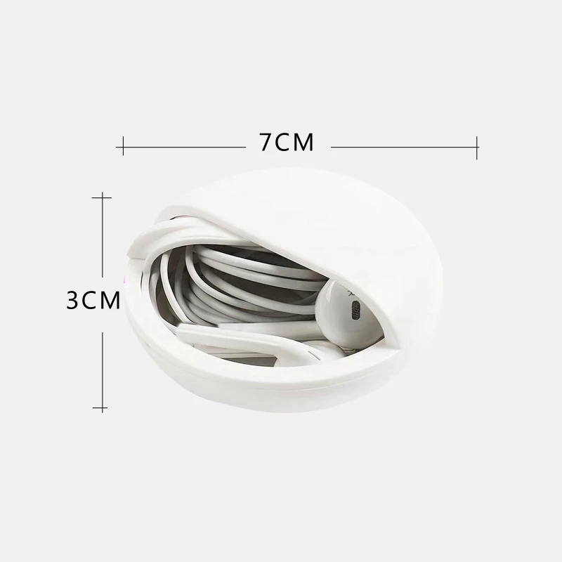 Round Earphone Wire Box Organizer Data Line Cables Storage Case Plastic Container Jewelry Headphone Protect with Rotating Cover images - 6
