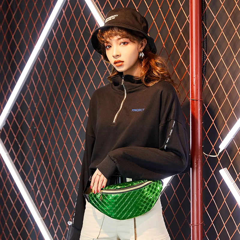 Поясная Сумка для женщин популярная блестящая кожаная Водонепроницаемая