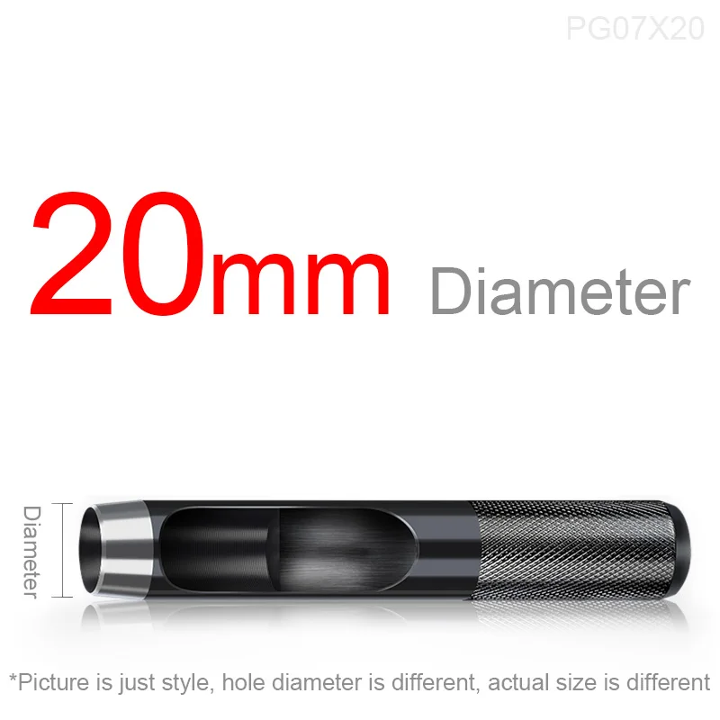 20mm 1-50 мм круглый полый перфоратор набор кожаных инструментов для рукоделия резак для часов ленты ремни прокладка ткань холст бумага пластмассы ушко - Цвет: 20mm