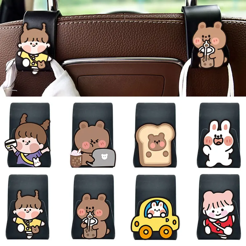 

Автомобильное украшение, внутренние принадлежности для автомобиля, мультяшный милый крючок для спинки заднего вида, разные стильные автом...